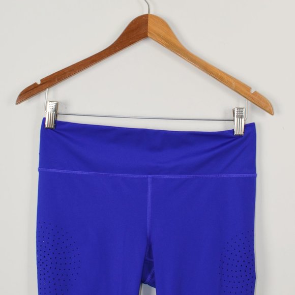 Athleta Velocity Laser Cut Capri Blue Leggings Size S - Picture 5 of 10
